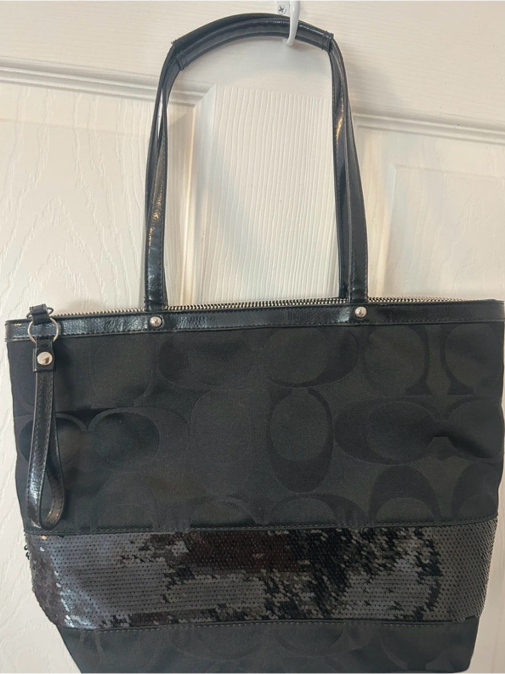 Vintage Y2K Coach Black Sequin Shoulder Bag | Authentic | Rare